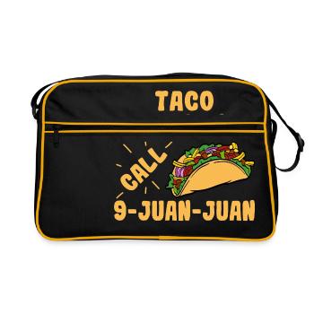 "Taco Emergency Call 9-Juan-Juan" For Any Tacos - Retro Bag - black/gold - Front