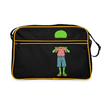 Alien Taco T-shirt Design Aliens UFO Object - Sac Retro - noir/or - Devant