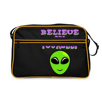 Croyez en vous-même Conception de T-shirt de - Sac Retro - noir/or - Devant