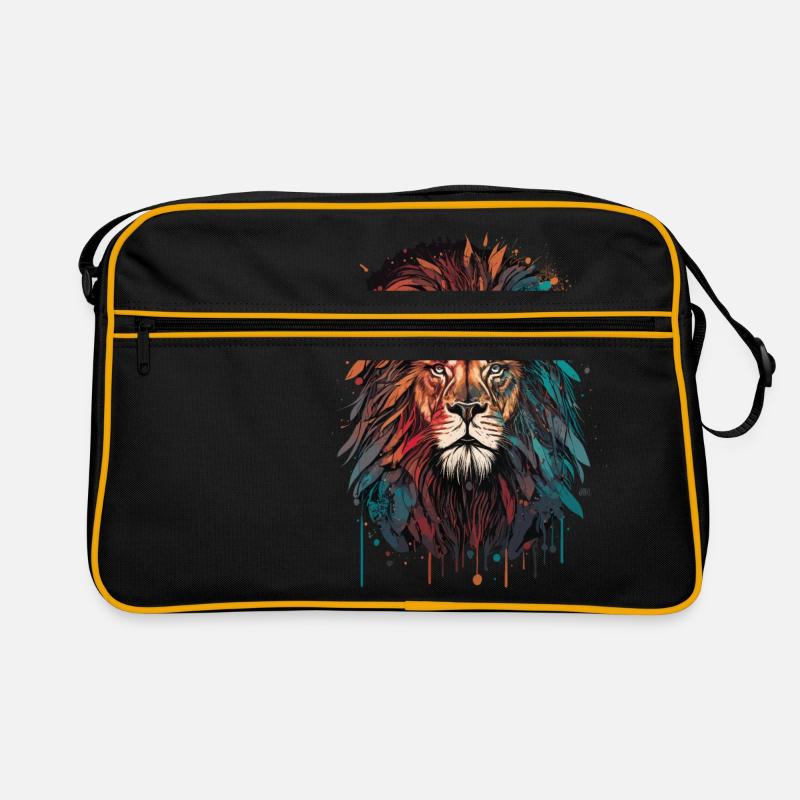 Löwe mag Katzen Retro Tasche