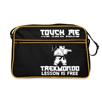 Karate Martial Arts Ninja Warrior Fighter Design - Retro Tasche - Schwarz/Gold - Vorne