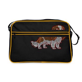 Paws Animal Dog Design For Paw Owners Pittie Mama - Retro Tasche - Schwarz/Gold - Vorne