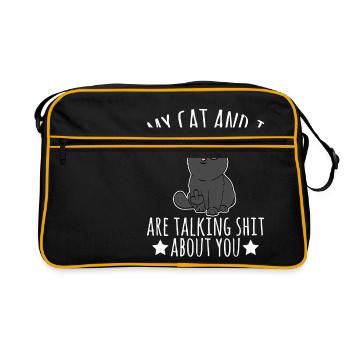 Mon chat et moi parlons de merde à propos de vous - Sac Retro - noir/or - Devant