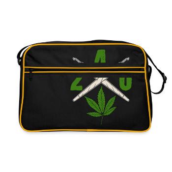 240 Green Cannabis Shirt For High People Weed - Retro Bag - black/gold - Front