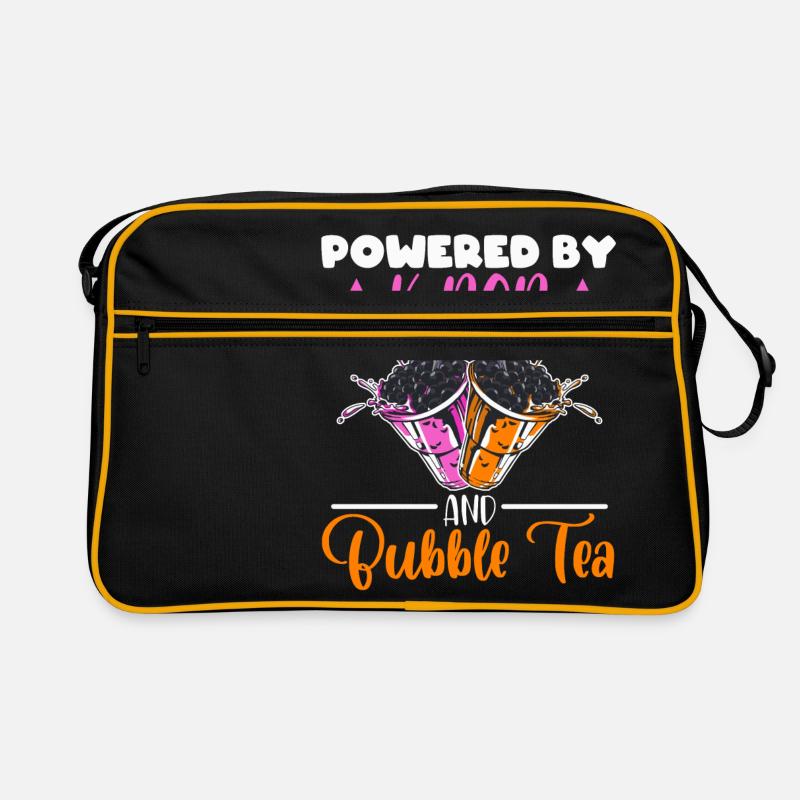 Powered By K-pop And Bubble Tea Simple Music Top Retro Tasche