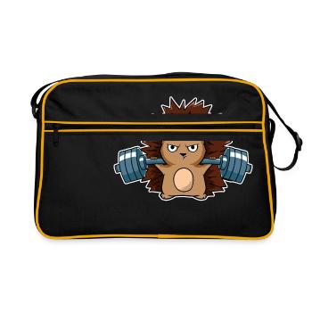 Cute Animal Tee For Animal Lovers And Gym Goers - Retro Bag - black/gold - Front