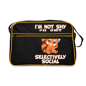 Je ne suis pas timide, je suis juste - Sac Retro - noir/or - Devant