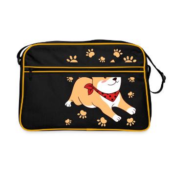 Paws Animal Dog Design For Paw Owners Claws Bark - Retro Tasche - Schwarz/Gold - Vorne