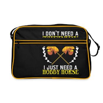 I Don't Need A Therapy I Just Need A Hobby Horse - Retro Bag - black/gold - Front