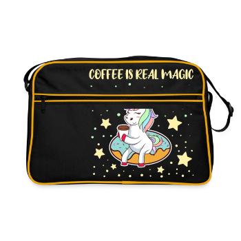 Awesome Coffee Unicorn Coffee Is Real Magic - Retro Bag - black/gold - Front