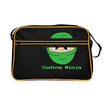 Coding Ninja Karate Martial Arts Fencer Ninja - Retro Bag - black/gold - Front