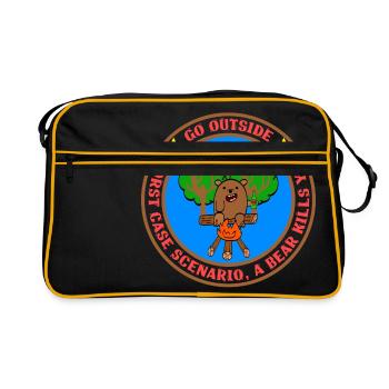 Go Outside Worst Case Scenario A Bear Kills You - Retro Bag - black/gold - Front