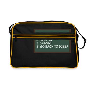 Choses à faire Réveillé Survivre Retour au lit - Sac Retro - noir/or - Devant