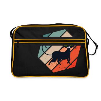 Rétro Vintage mignon félin Feral Meow animaux de - Sac Retro - noir/or - Devant
