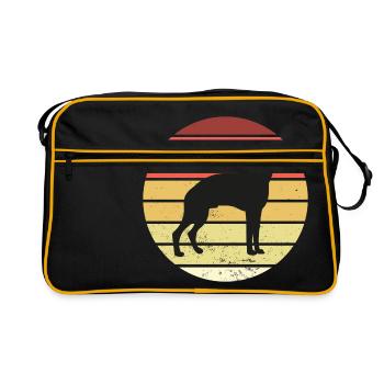 Retro Vintage Paws Animal Dog Design For Paw - Retro Tasche - Schwarz/Gold - Vorne