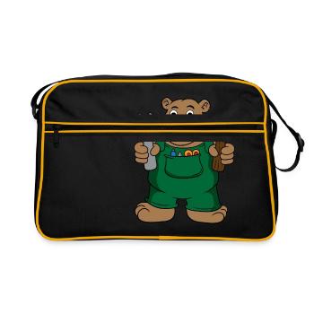 Fix Tischlerei Papa Opa Vater - Retro Tasche - Schwarz/Gold - Vorne