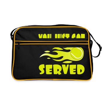 "You Just Got Served" T-shirt Design For Lawn - Retro Tasche - Schwarz/Gold - Vorne