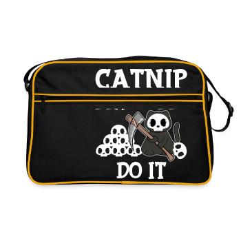 Nip de chat m'a fait le faire chat animal chaton - Sac Retro - noir/or - Devant