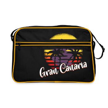"Gran Canaria Island Spain" T-shirt Design Sun - Sac Retro - noir/or - Devant