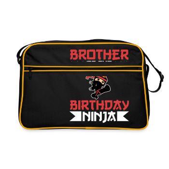 Aikido Warrior Punch Kick Sword Swordfighting - Retro Bag - black/gold - Front