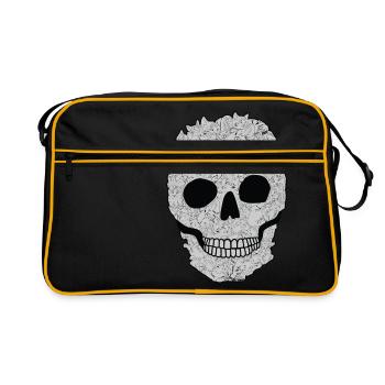 Crâne persan mignon félin Feral Meow animaux de - Sac Retro - noir/or - Devant