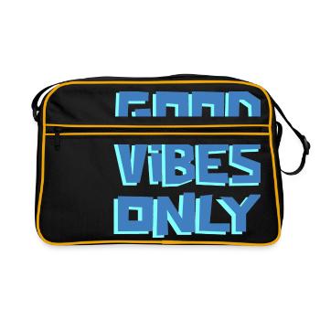 GOOD VIBZ ONLY ! - Retro Bag - black/gold - Front