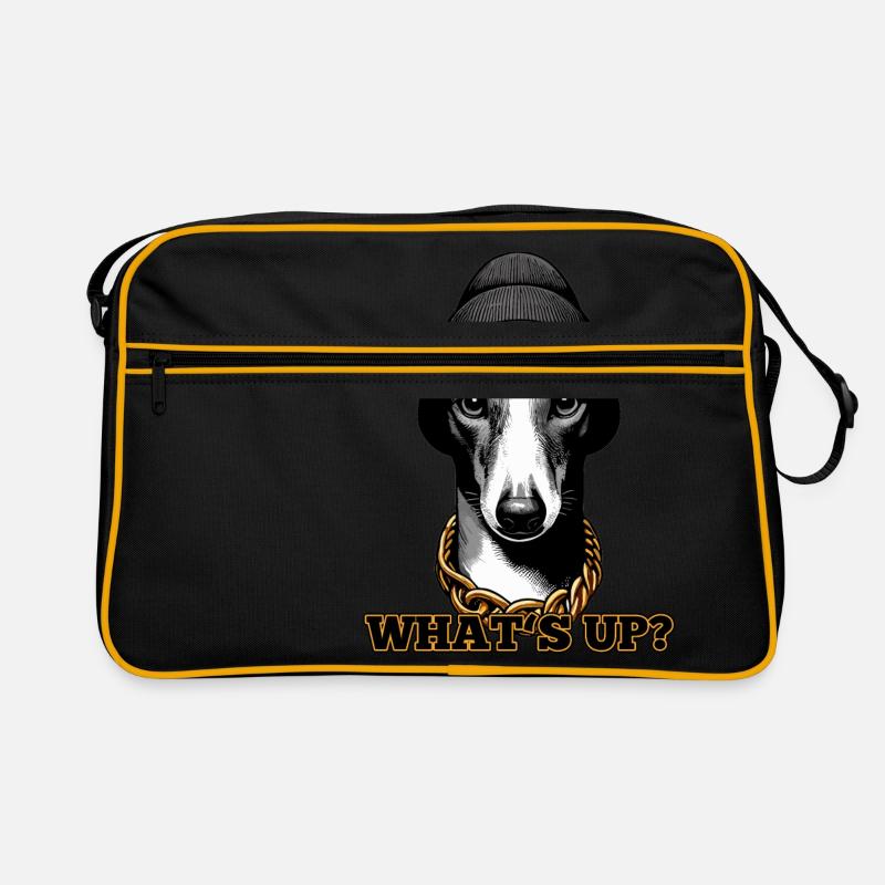 Windhund Was geht ab? Hund Geschenk Retro Tasche