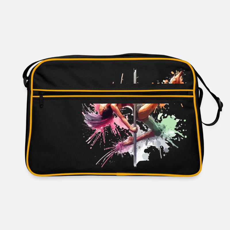 Pole Dance Dynamik Farben Poledance Geschenk - Retro Tasche - Schwarz/Gold