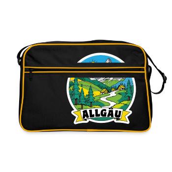 Allgaeu - Retro Tasche - Schwarz/Gold - Vorne