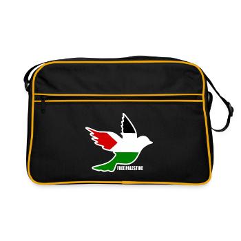 Free palestine - Retro Tasche - Schwarz/Gold - Vorne