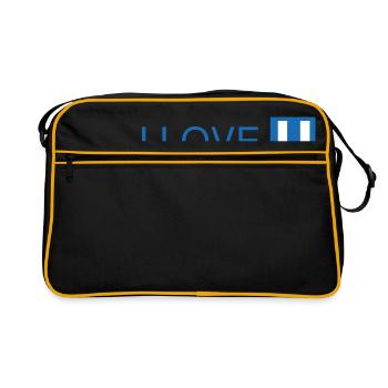 I Love Subway Blue Gift Idea - Retro Bag - black/gold - Front