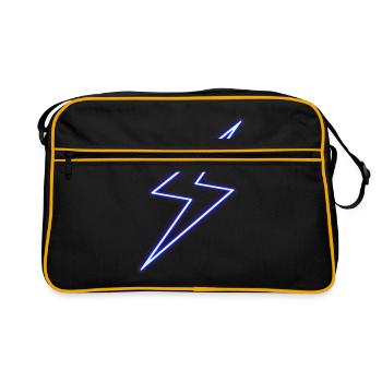 Neon Lightning Bolt - Retro Bag - black/gold - Front