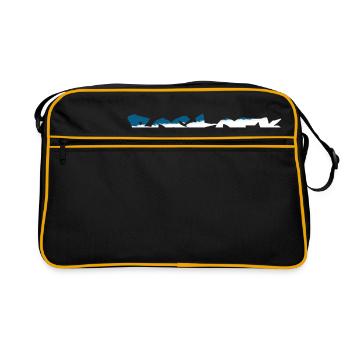 Rostock Graffiti - Retro Tasche - Schwarz/Gold - Vorne