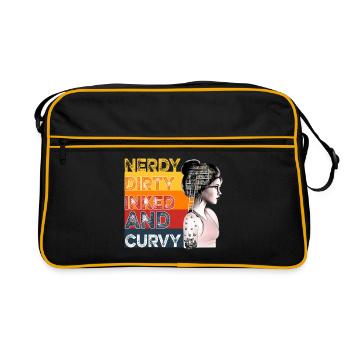 Nerdy Dirty Inked And Curvy - Retro Bag - black/gold - Front