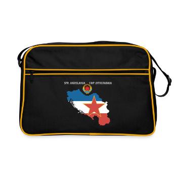 Yugoslavia SFRJ Jugo Kosovo Geschenk Tito - Retro Tasche - Schwarz/Gold - Vorne