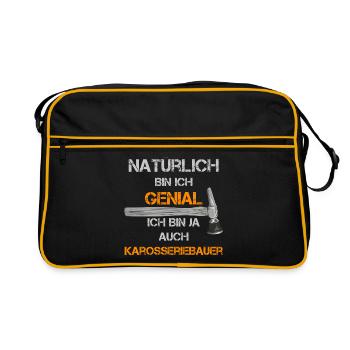 Karosseriebauer Spengler Lackierer Werkstatt Auto - Retro Tasche - Schwarz/Gold - Vorne
