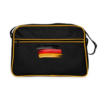Drapeau national de l'Allemagne sport de football - Sac Retro - noir/or - Devant