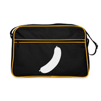 Brat Wurst sausage - Retro Tasche - Schwarz/Gold - Vorne