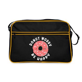Donut Worry Soyez heureux - Sac Retro - noir/or - Devant