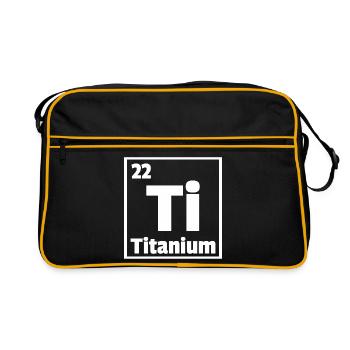 Titan Ti Periodensystem der Elemente - Retro Tasche - Schwarz/Gold - Vorne