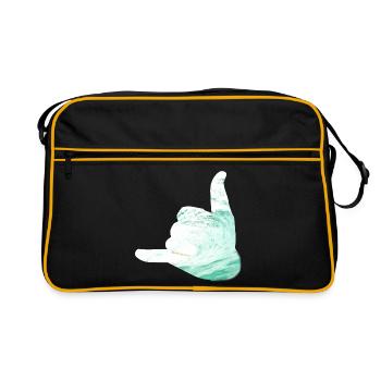salut surfeur shaka - Sac Retro - noir/or - Devant