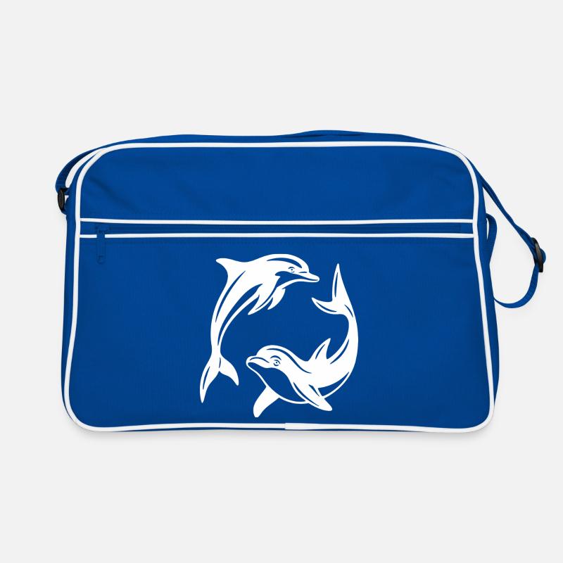 Dolphin Circle Design for Eco-Friendly Apparel Retro Bag