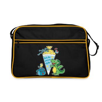 Schoolchild Dragon. Oh my bag! - Retro Bag - black/gold - Front