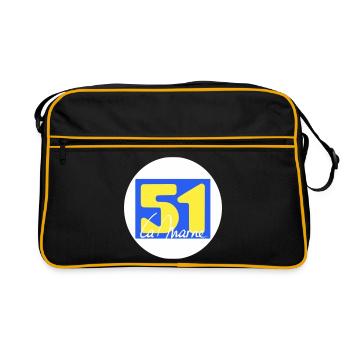 Logo emblématique de La Marne en couleurs vives - Sac Retro - noir/or - Devant