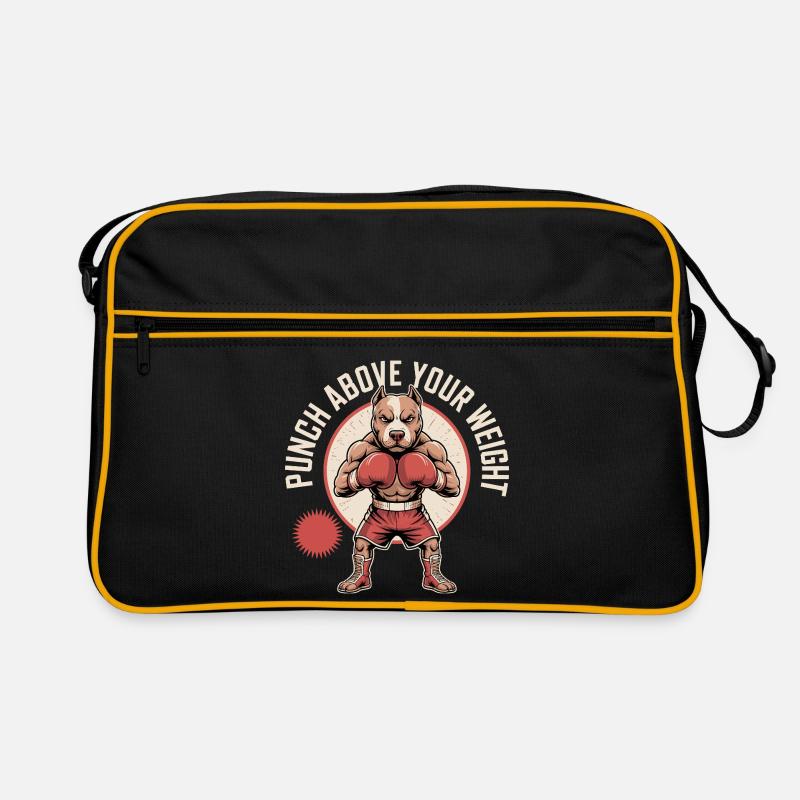 Frappe au-dessus de ton poids Chien de boxe Sac Retro