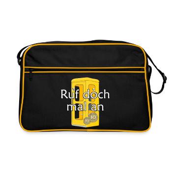 Yellow phone booth vintage, give us a call - Retro Bag - black/gold - Front