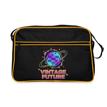 Retro-Futurist Vintage Future Pixel Planet - Retro Bag - black/gold - Front