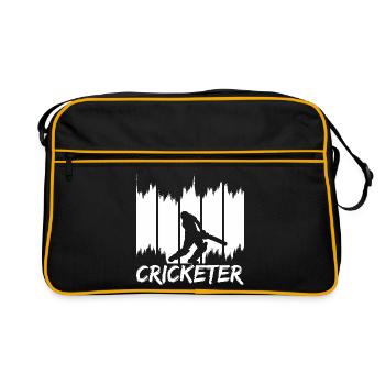 Joueur de cricket drôle - Sac Retro - noir/or - Devant