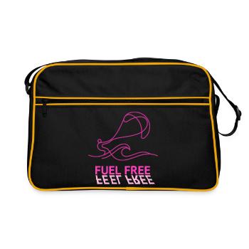 Kite Fuel Free, Feel Free Shirt, Hoodie, Cap, Mug - Retro Bag - black/gold - Front