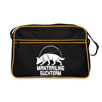 German Shepherd Mantrailing Search Team Dogs - Retro Bag - black/gold - Front